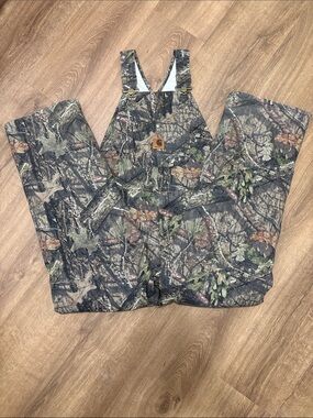 Carhartt Boys Insulated Duck Camo Bib Overalls Hunting Size 14